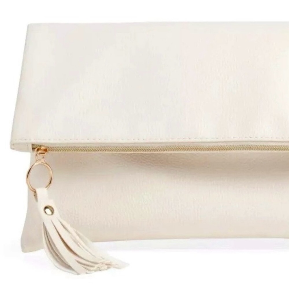 Rachel Miriam Winter White Ivory Clutch Bag Purse: New in Sealed Package